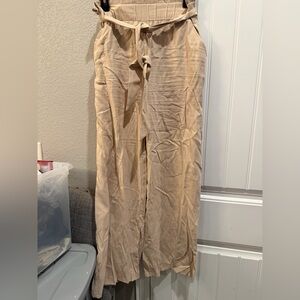 Evolutionary Tan pants with tie waist sz med